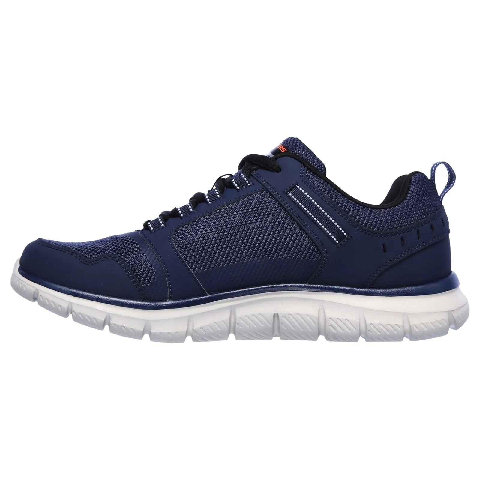 Skechers Men's Track Knockhill Shoes in Navy/Orange