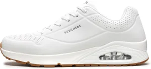 Skechers Mens Uno - Stand On Air Sneaker, White White Durabuck Trim Wht, 7.5 US