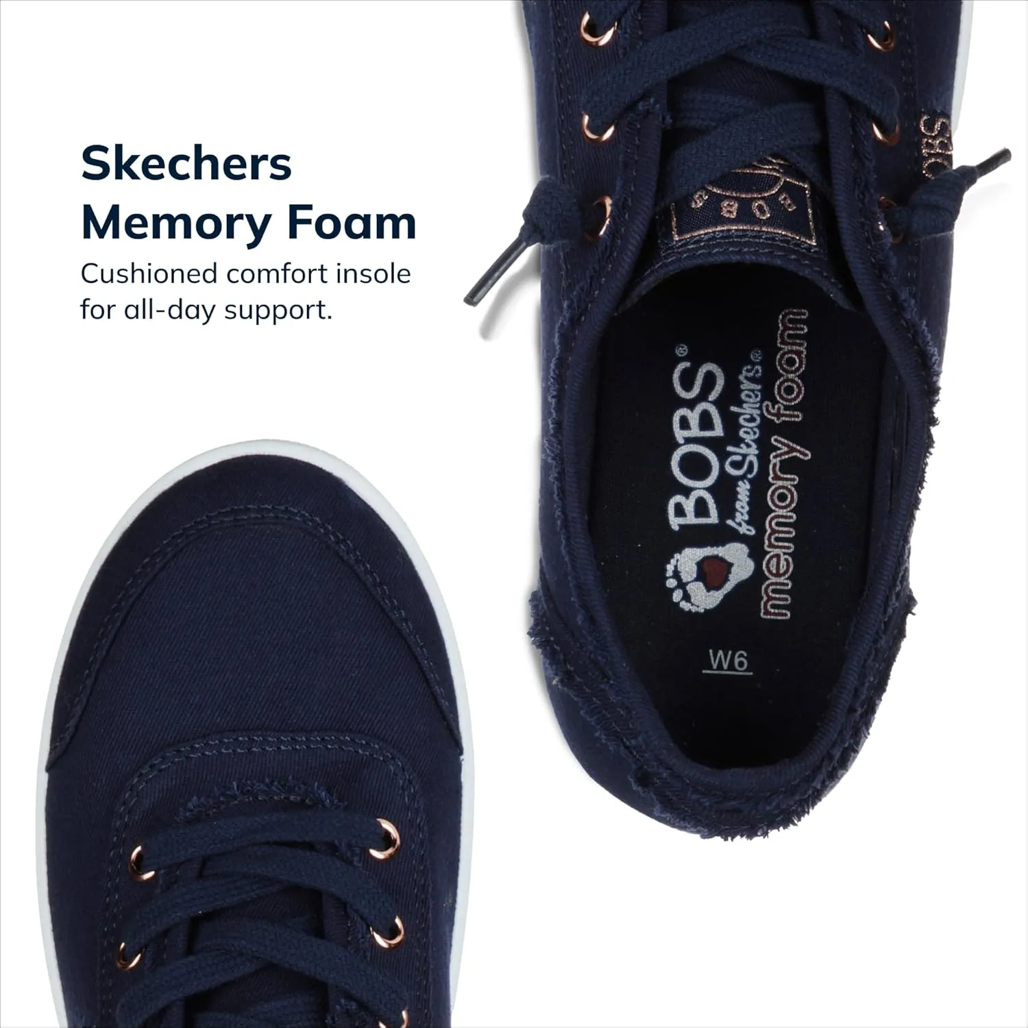 Skechers Women's Bobs B Cute Sneaker – Memory Foam, Flexible Outsole, Lightweight Vegan Shoes