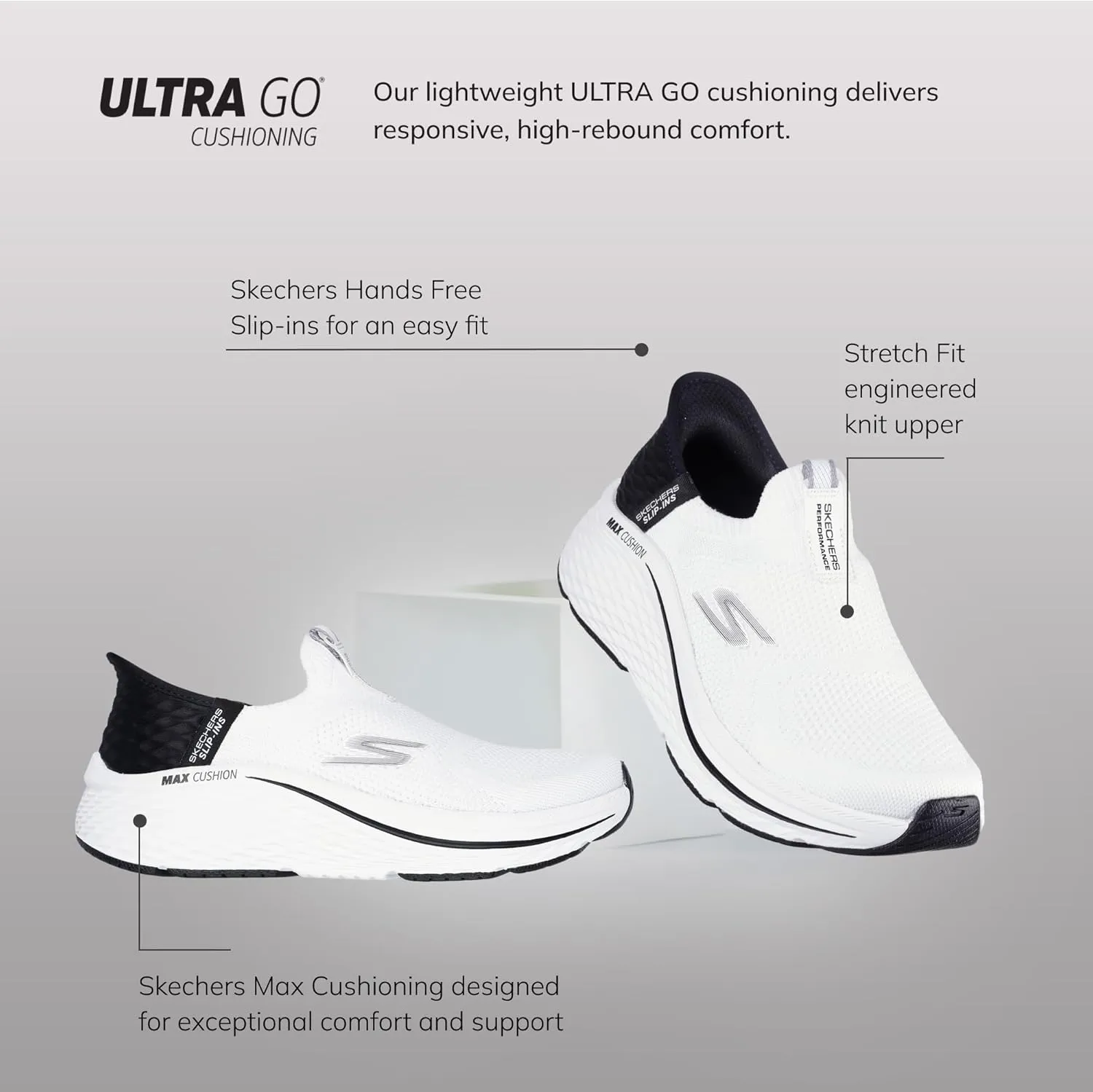 Skechers Women's Max Cushioning Elite 2.0 Hands-Free Slip-ins – Air-Cooled Memory Foam, Heel Pillow Sneaker