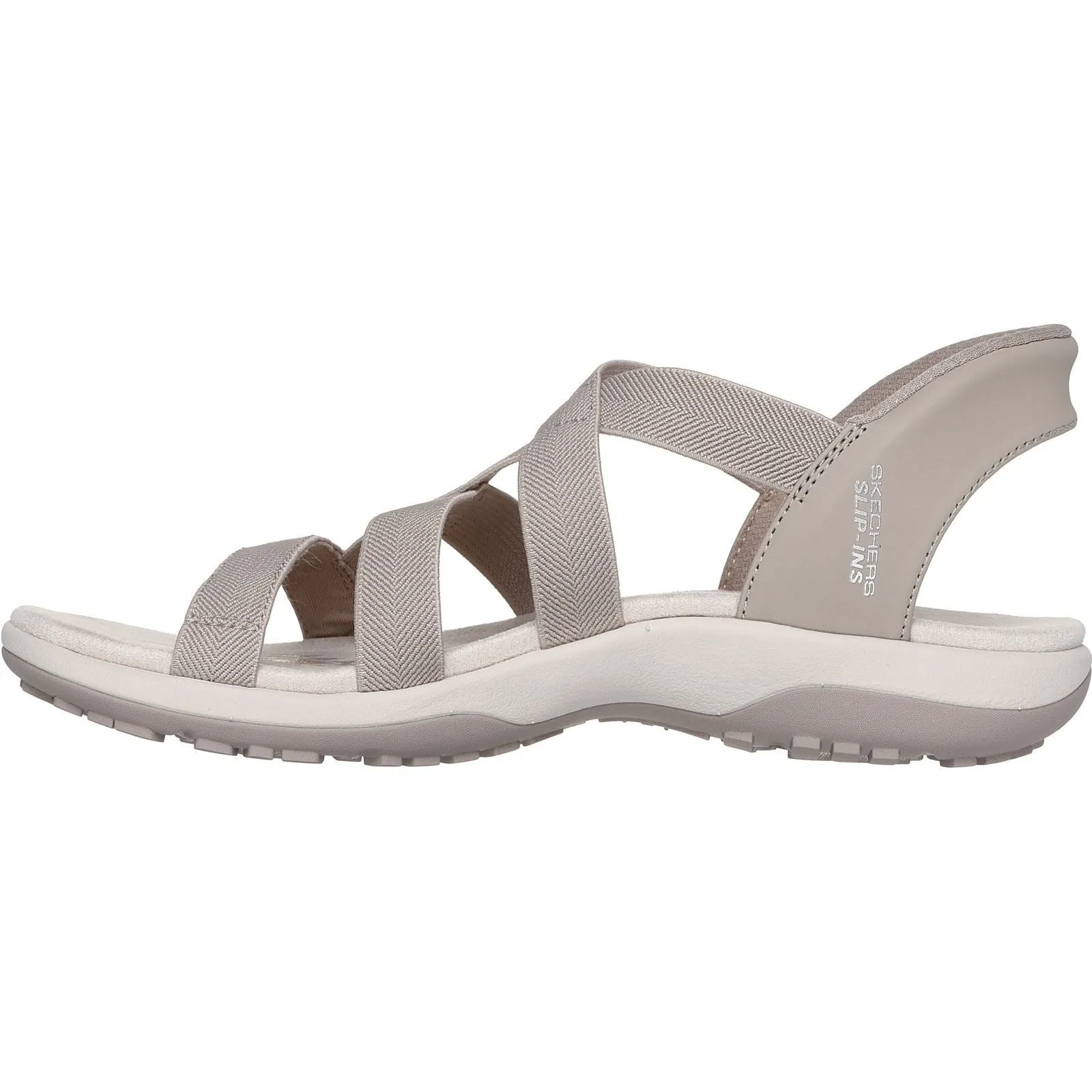 Skechers Women's Reggae Slim Stretch Flex Sandal in Taupe