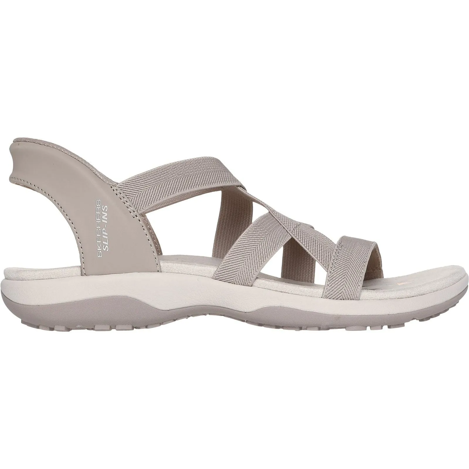 Skechers Women's Reggae Slim Stretch Flex Sandal in Taupe