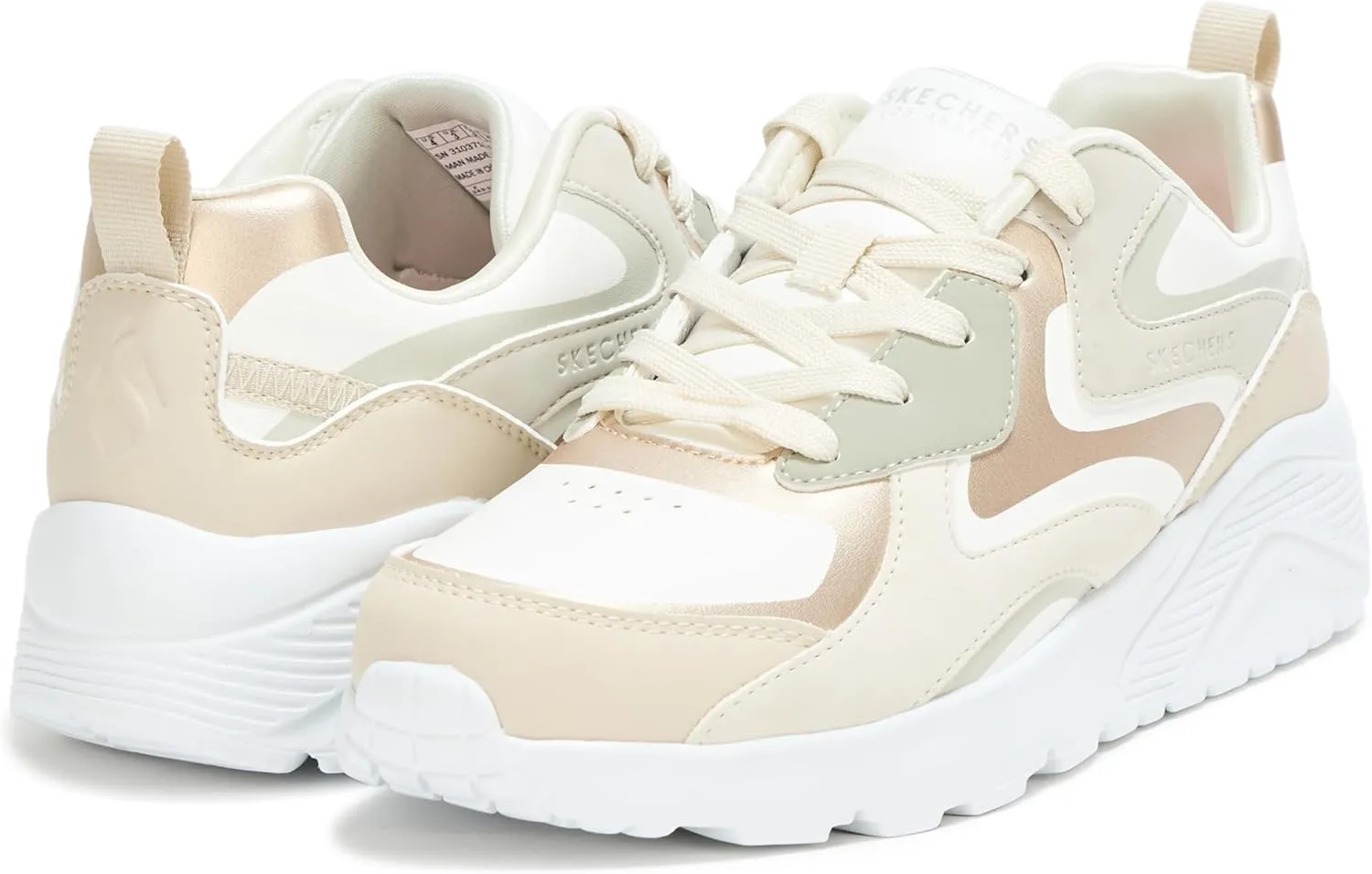 SKECHERS Women's Uno Lite-Metallic Blast Sneaker