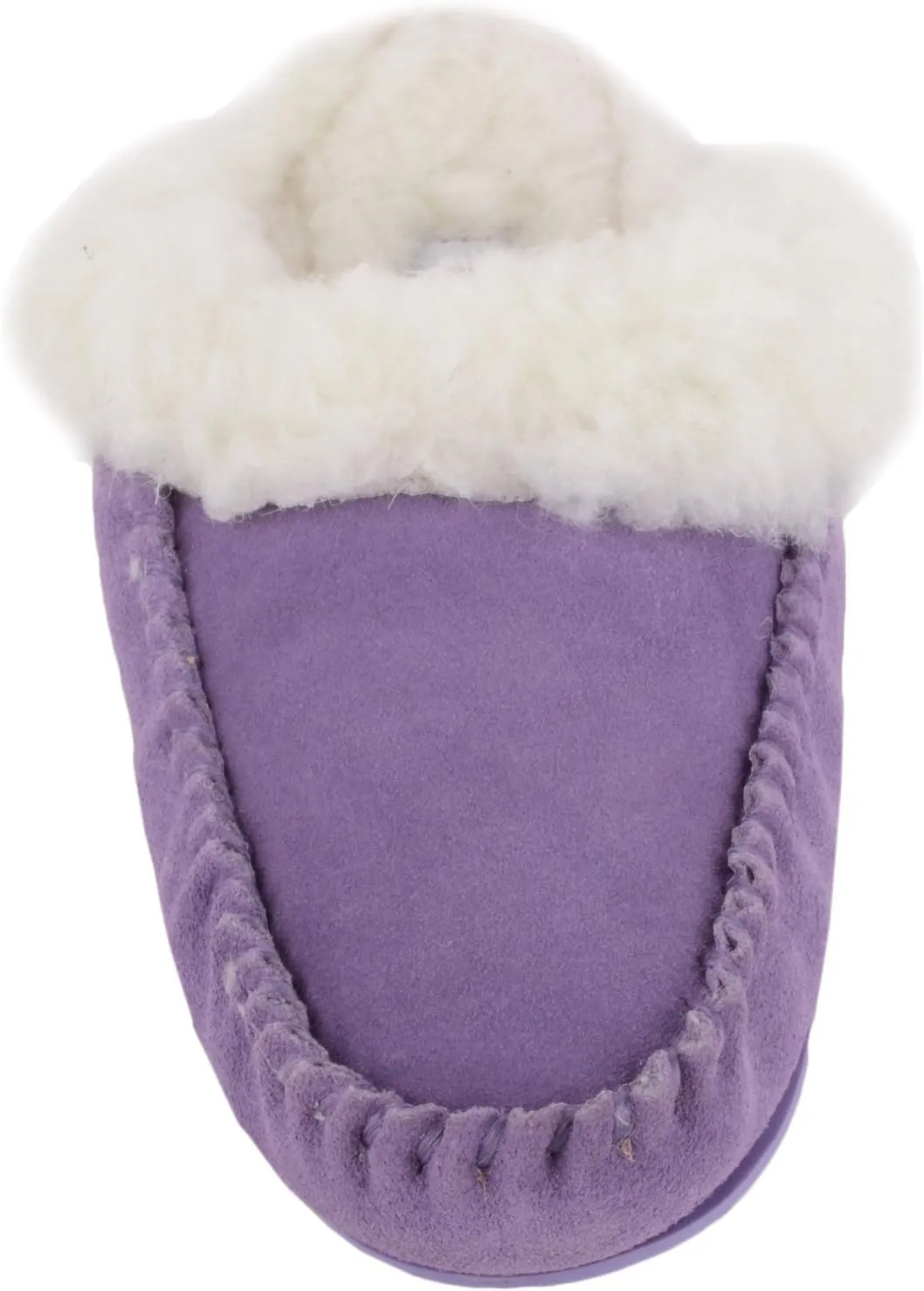 SNUGRUGS Womens Luxury Lambswool Suede Mule Slipper with Rubber Sole