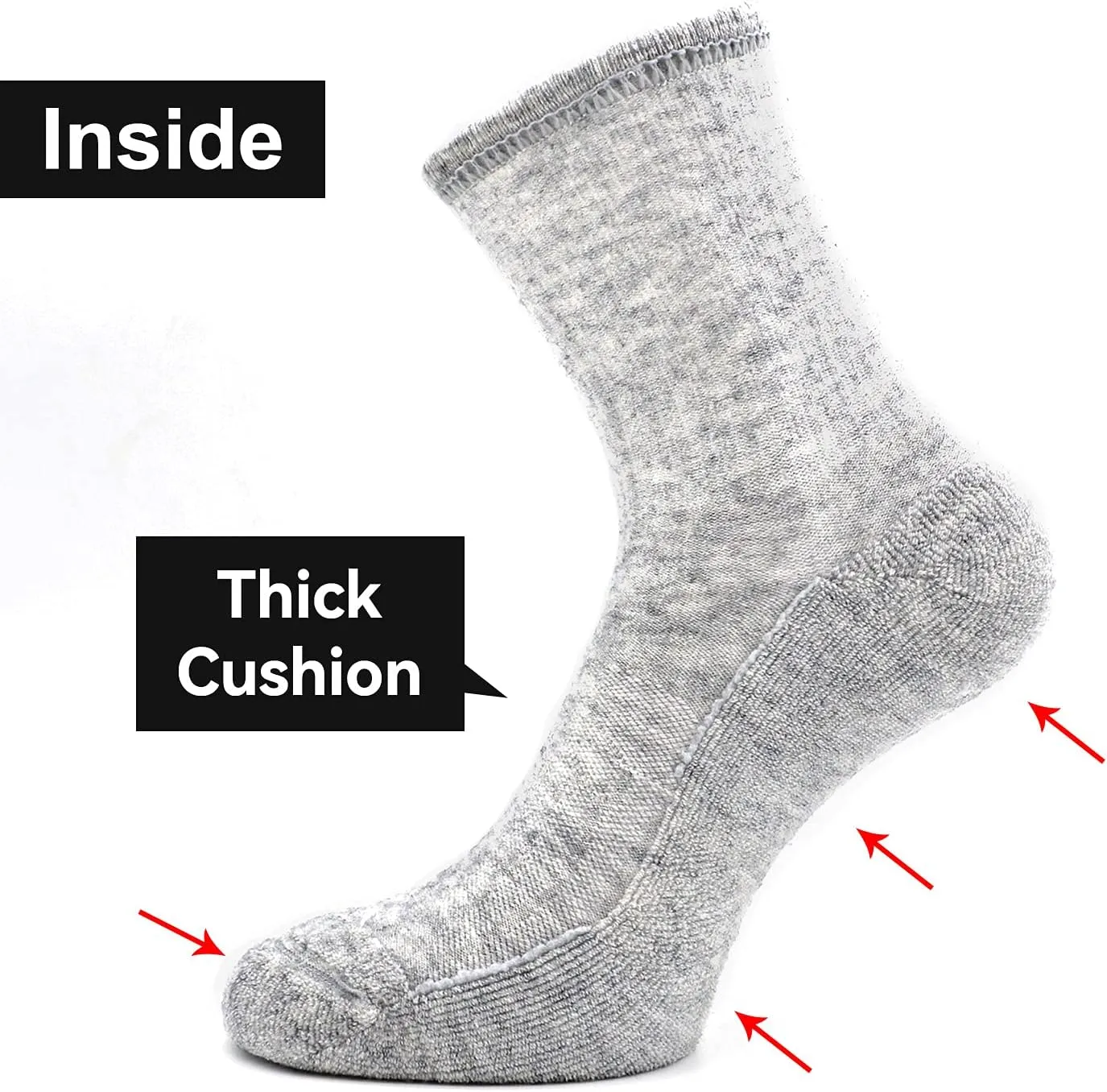 Socks Daze Merino Wool Cushioned Hiking Socks for Men Women, Warm Crew Walking & Boot Socks for Trekking, Work, Outdoor