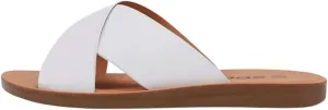 SODA Women's Casual Slip On Sandals White 11