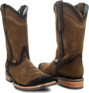 Soto Boots Men's Suede Burnished Cowboy Boots H50037