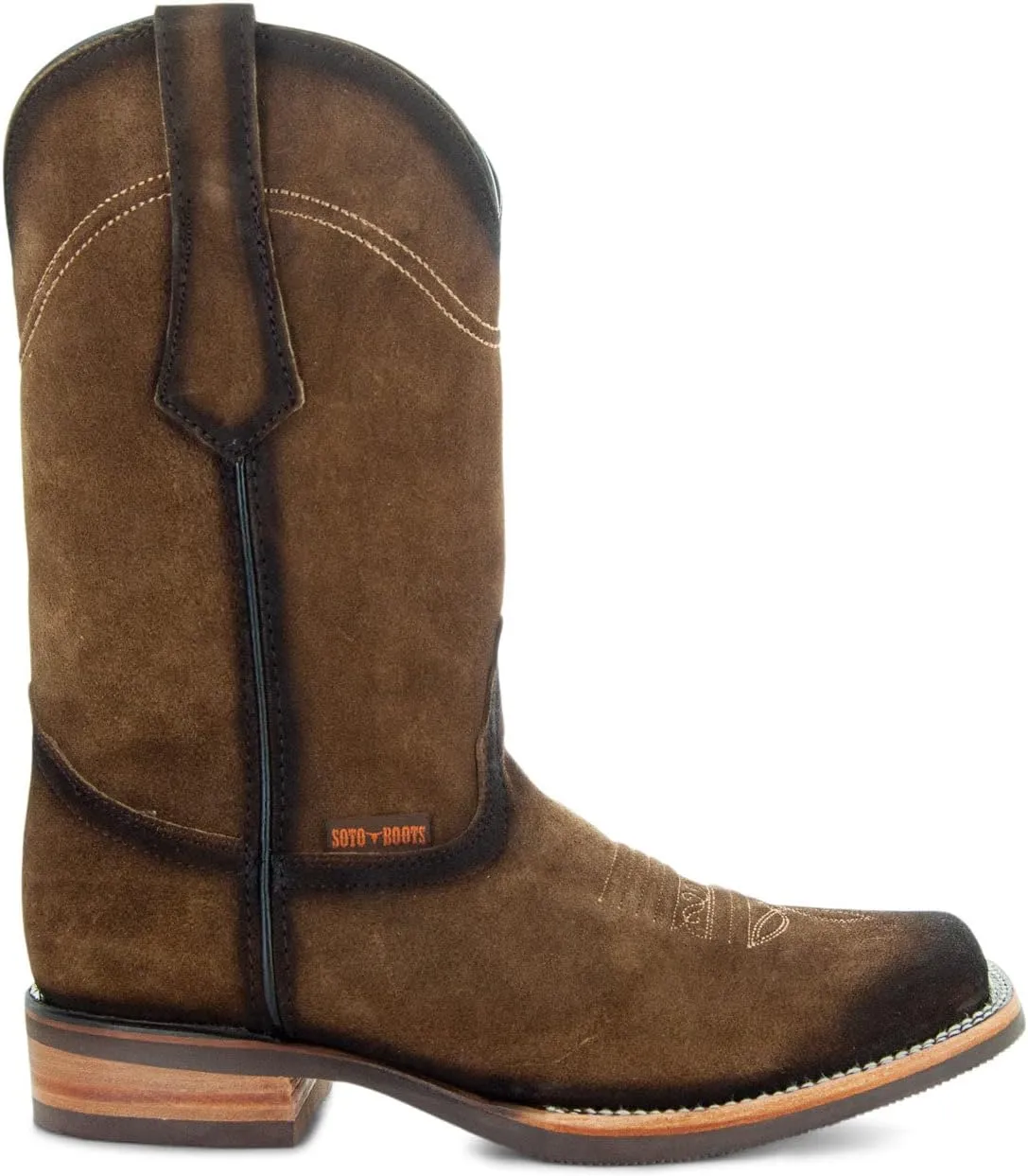 Soto Boots Men's Suede Burnished Cowboy Boots H50037