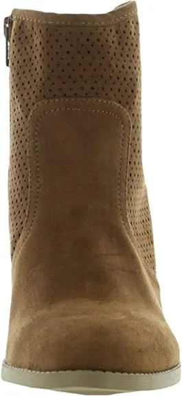 Sun   Stone Womens Adrien Perforated Ankle Booties Tan 10 Medium (B,M)