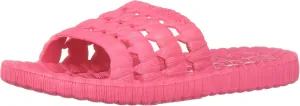 TECS Women's Flexible PVC Lightweight Relax Water Sandal | Open Toe Slipper with Drainage Hole for Beach, Showers, Dorms, & Outdoor