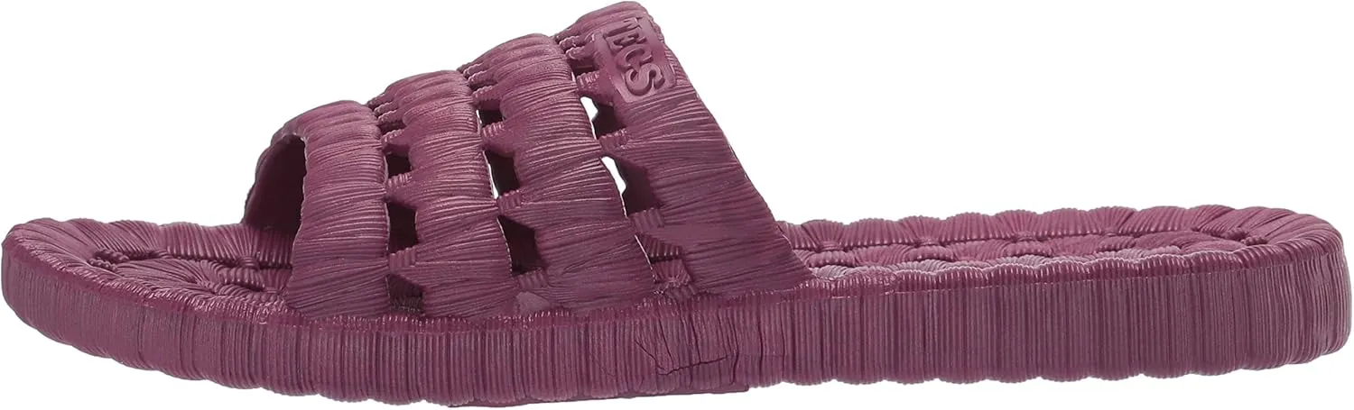TECS Women's Flexible PVC Lightweight Relax Water Sandal | Open Toe Slipper with Drainage Hole for Beach, Showers, Dorms, & Outdoor