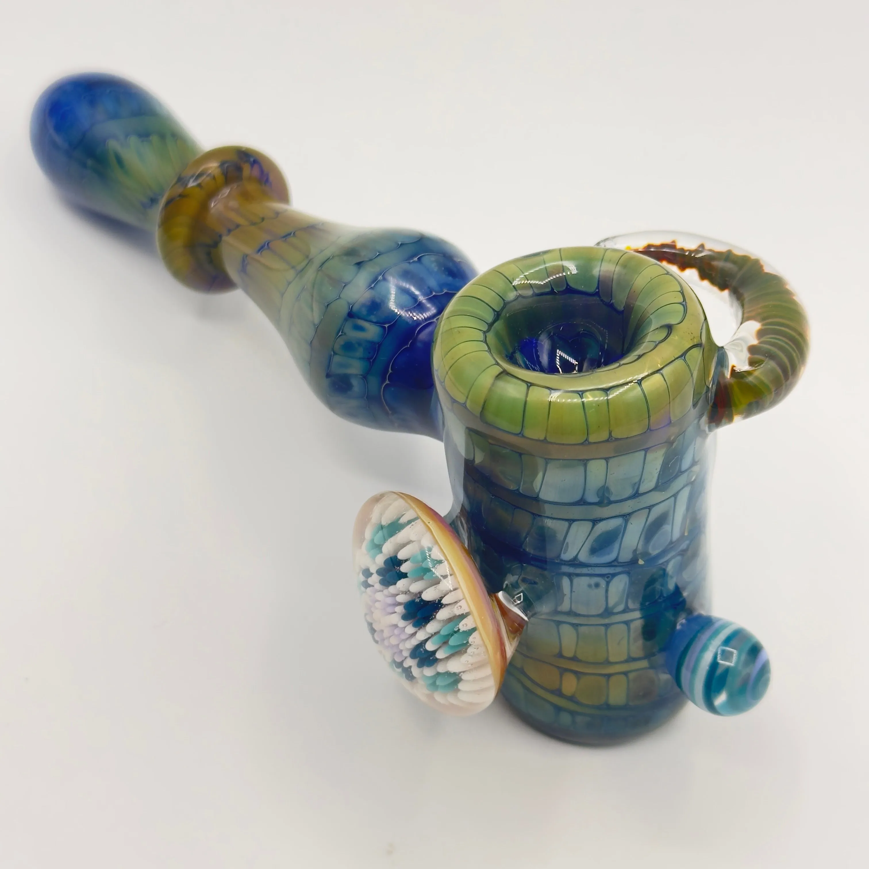 Thick Nick Glass x Livin x DDG x Melt Mods - Horned Hammer w/ UV Doticallo and Flower Implosion Cabs