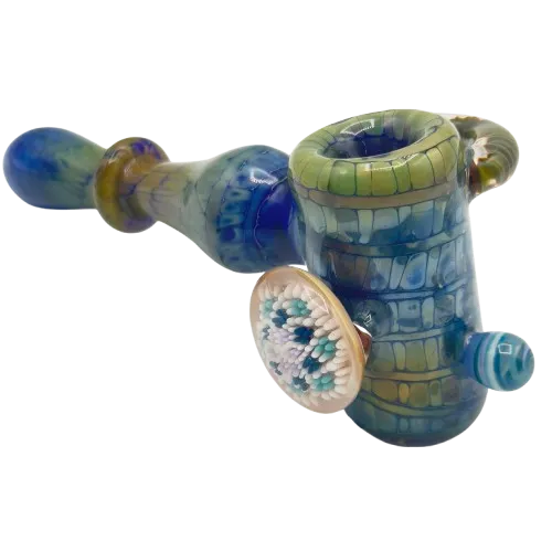 Thick Nick Glass x Livin x DDG x Melt Mods - Horned Hammer w/ UV Doticallo and Flower Implosion Cabs
