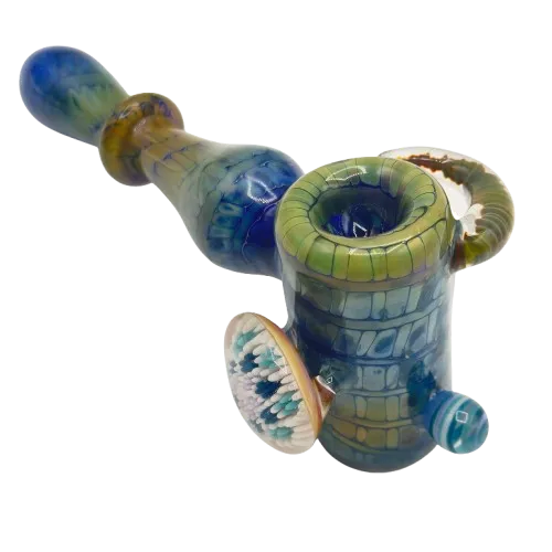 Thick Nick Glass x Livin x DDG x Melt Mods - Horned Hammer w/ UV Doticallo and Flower Implosion Cabs
