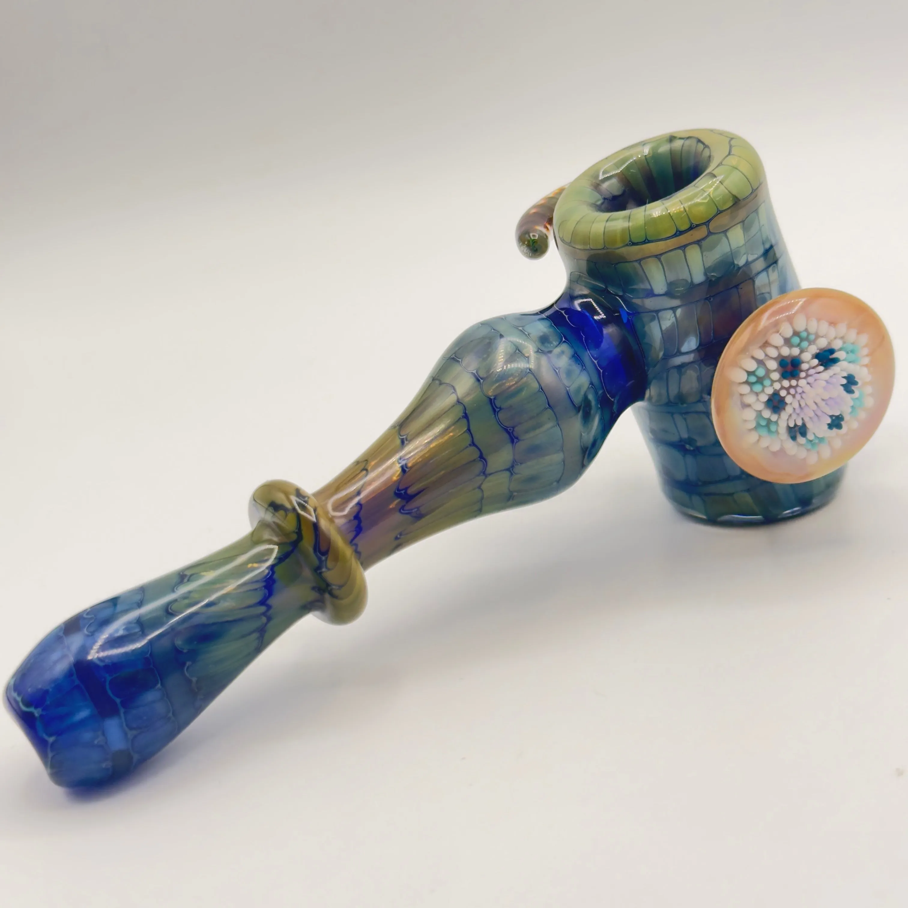 Thick Nick Glass x Livin x DDG x Melt Mods - Horned Hammer w/ UV Doticallo and Flower Implosion Cabs