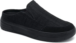 TIDU Women's Orthopedic Shoes Arch Support Slippers for Plantar Fasciitis Diabetic Casual Slip On Mules Comfortable Walking Canvas Loafer