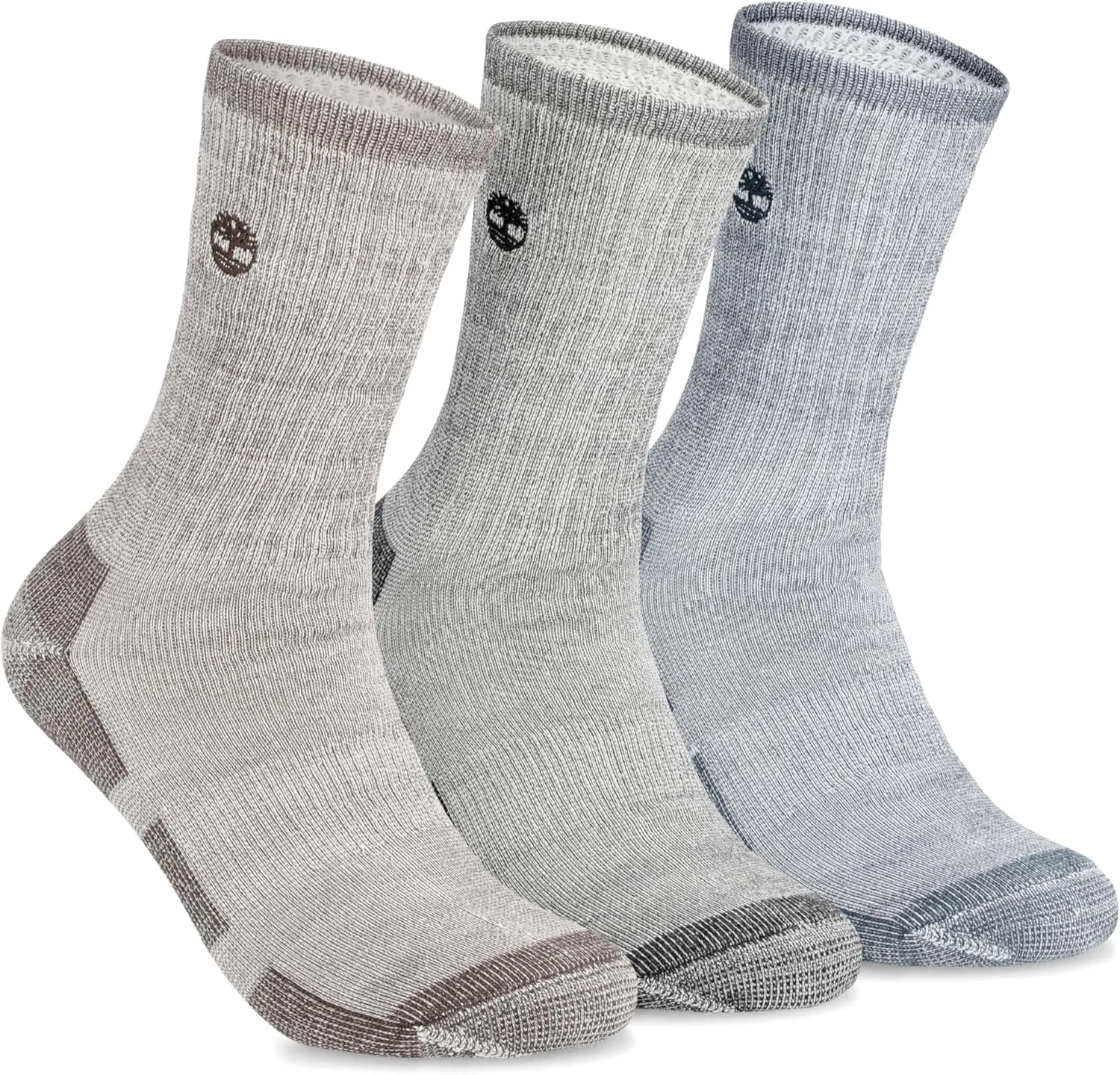 Timberland Men's Wool, Hiking, Winter, Thermal Boot, Full Cushioned Crew Socks with Arch Support