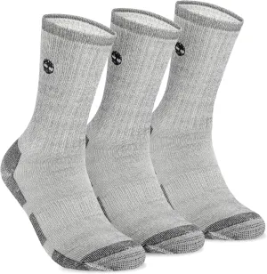 Timberland Men's Wool, Hiking, Winter, Thermal Boot, Full Cushioned Crew Socks with Arch Support