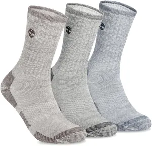 Timberland Men's Wool, Hiking, Winter, Thermal Boot, Full Cushioned Crew Socks with Arch Support