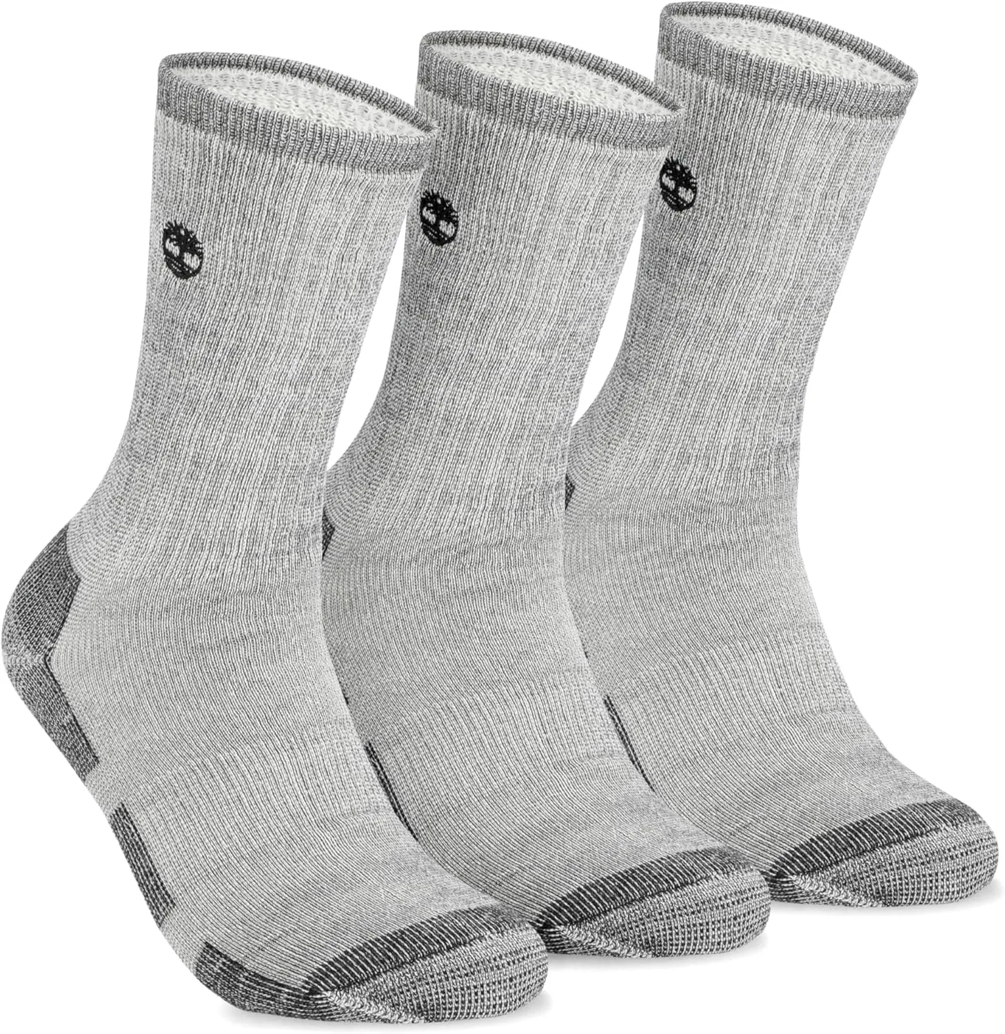 Timberland Men's Wool, Hiking, Winter, Thermal Boot, Full Cushioned Crew Socks with Arch Support