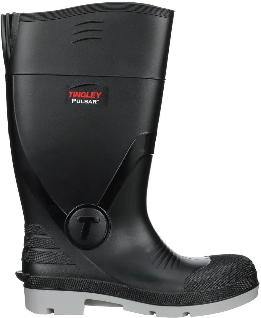 Tingley 43151 Pulsar PVC Plain Toe Knee Boot, Gray/Black