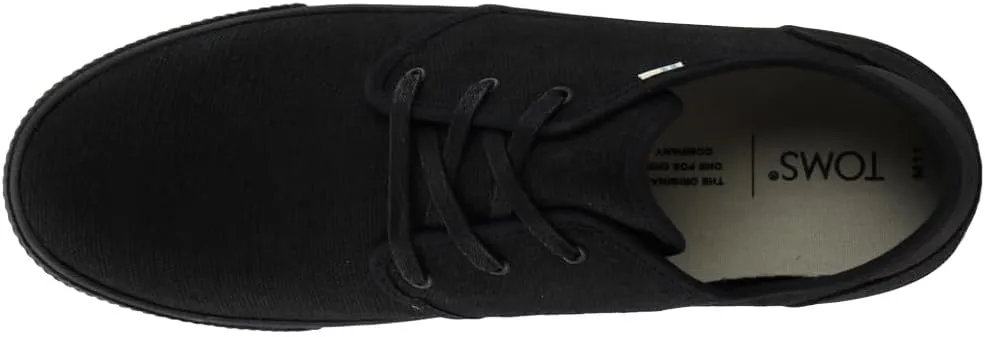 TOMS Mens Carlo Lace Up Sneakers Shoes Casual - Black