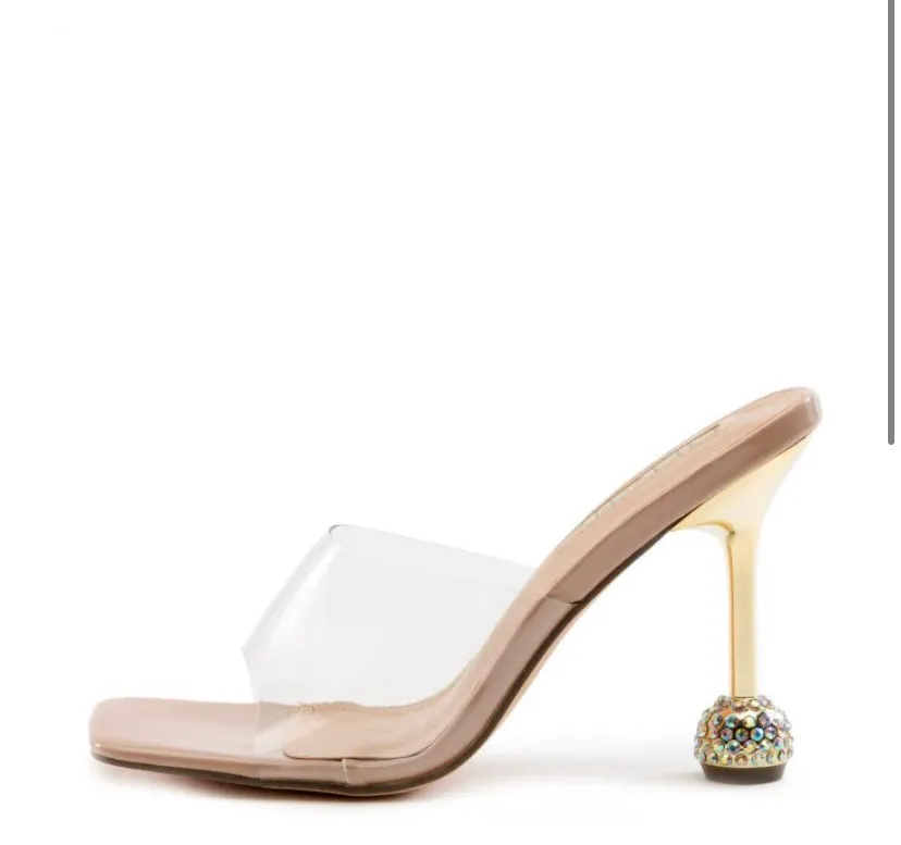 TRANSLUCENT BEIDGE HIGH HEEL