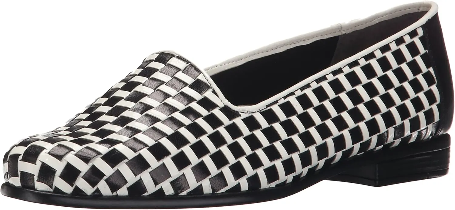 Trotters Women's Liz Ballet Flat, Black/White, 9.5 N US