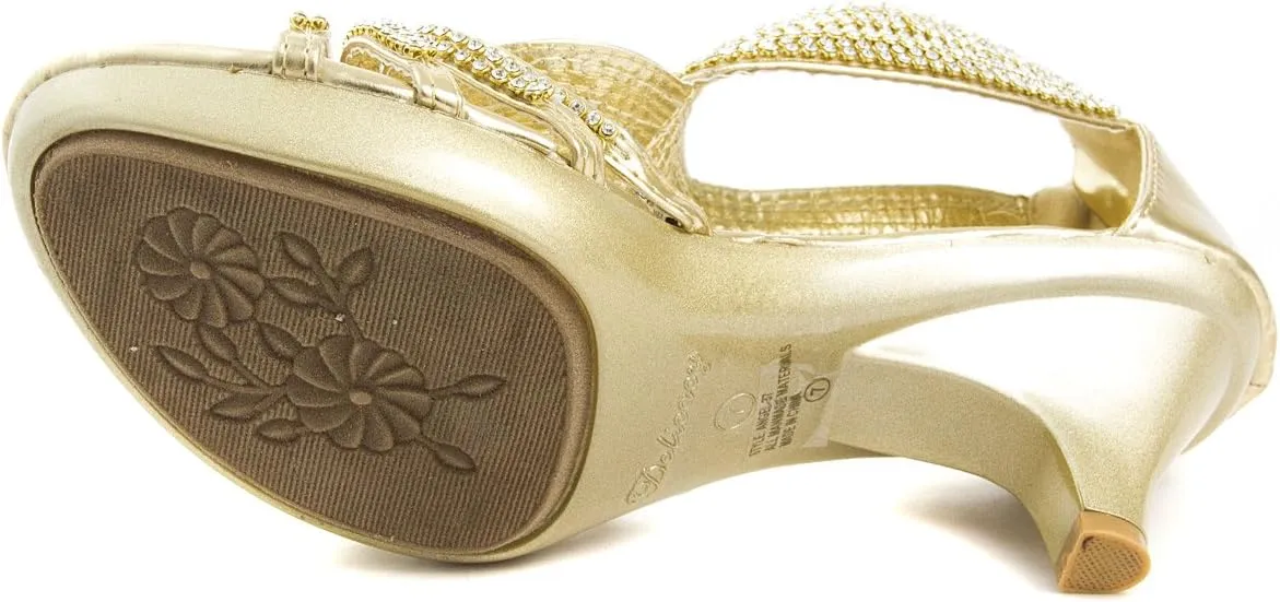V-Luxury Womens Open Toe Med Heel Wedding Sandal Shoes