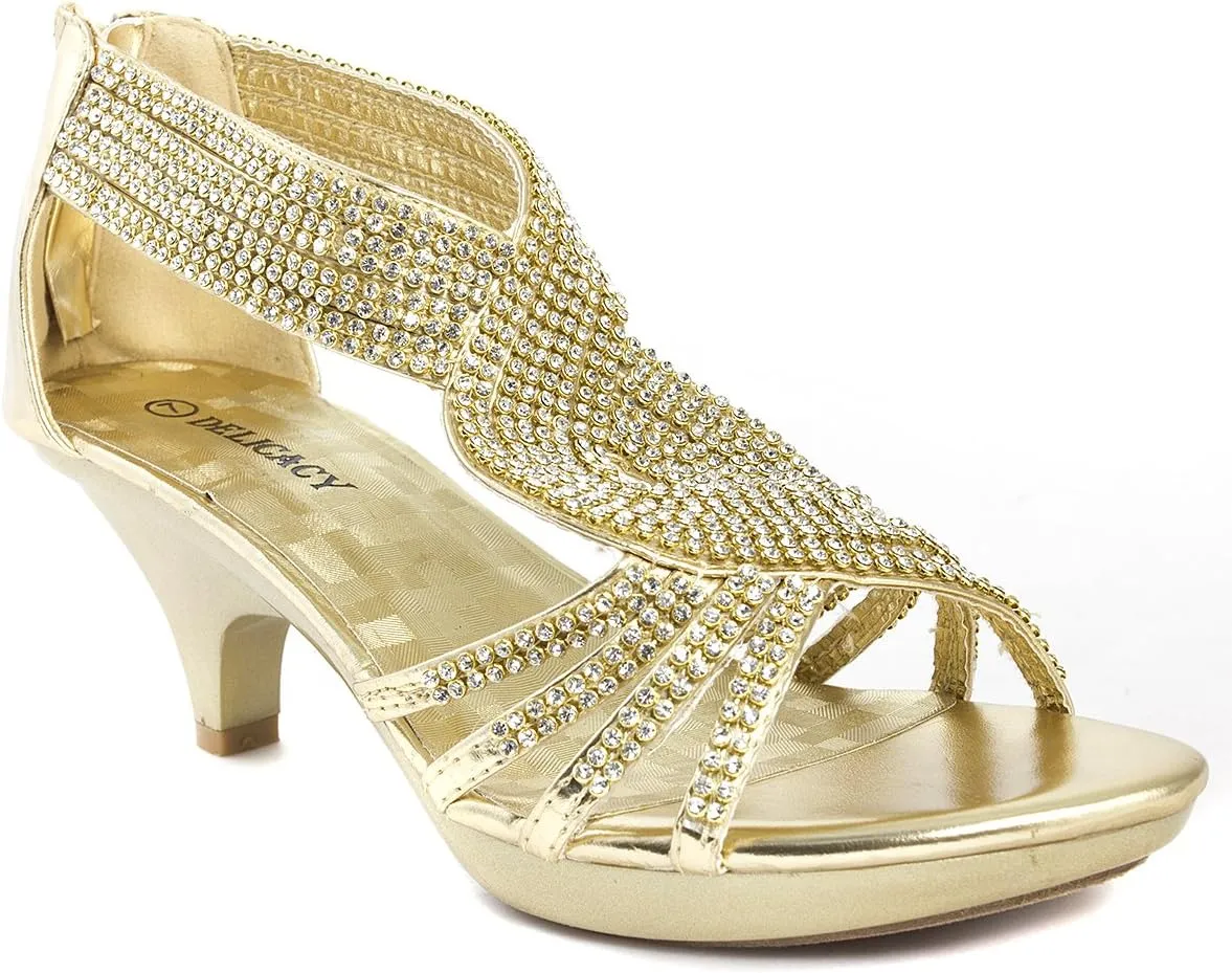 V-Luxury Womens Open Toe Med Heel Wedding Sandal Shoes
