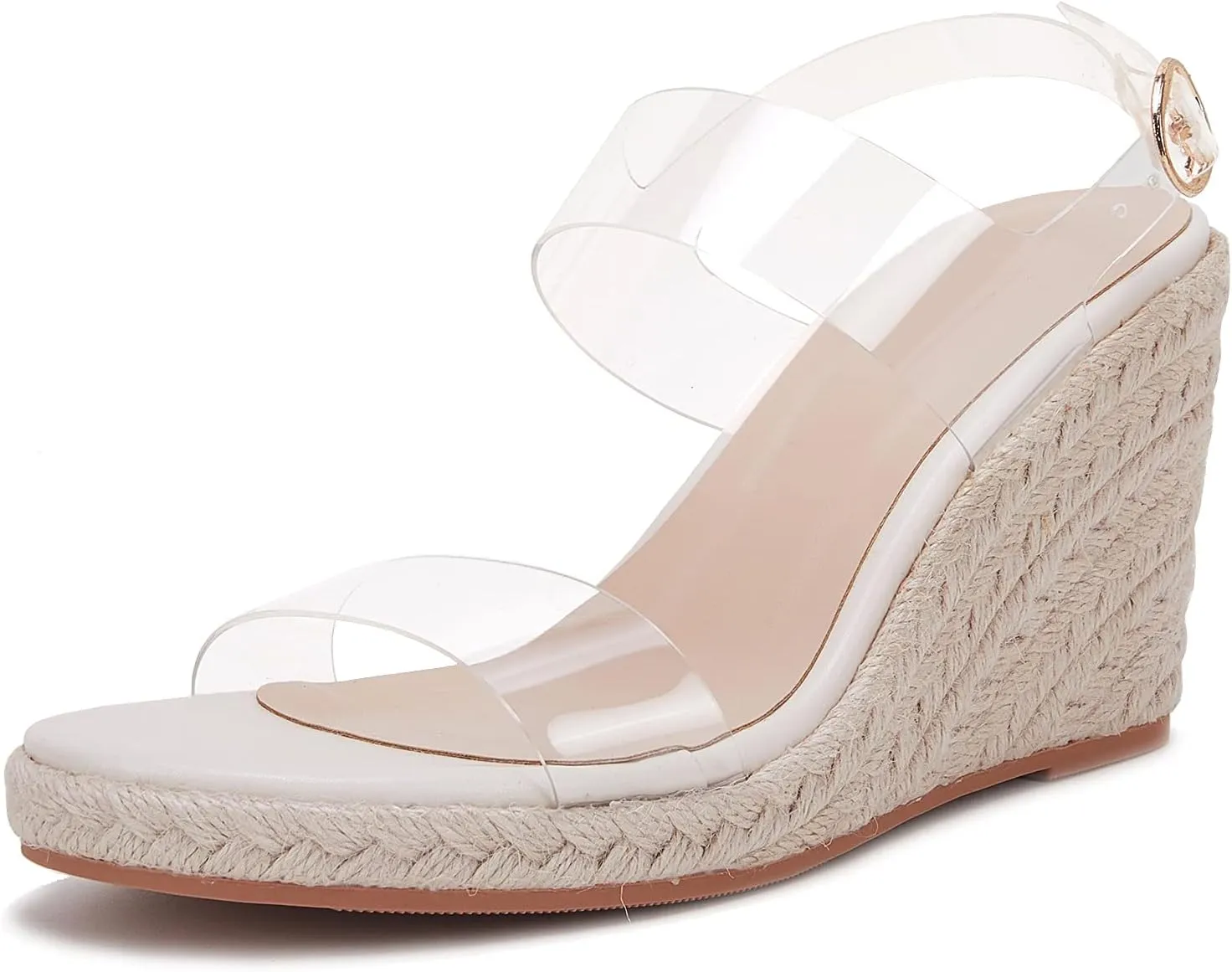 VETASTE Womens Espadrille Wedge Sandals Heels Open Toe Platform High Heeled Ankle Strap Buckle Dress Wedges Shoes