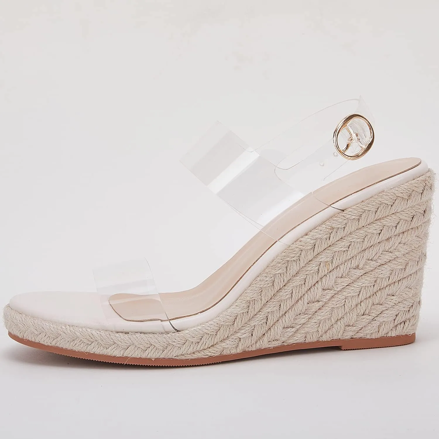 VETASTE Womens Espadrille Wedge Sandals Heels Open Toe Platform High Heeled Ankle Strap Buckle Dress Wedges Shoes