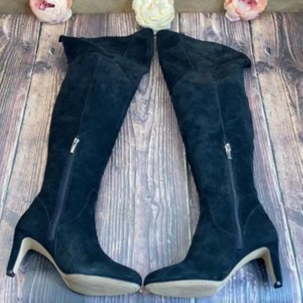 Vince Camuto Armaceli Black Leather Over the Knee Boots 9M