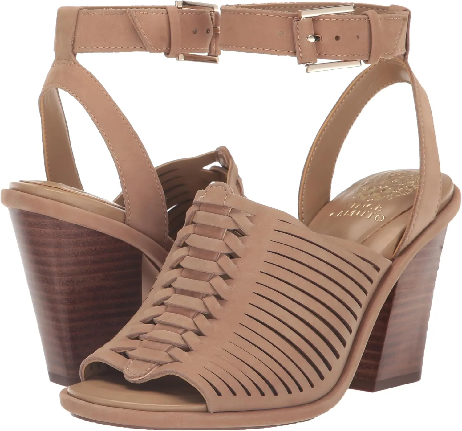 Vince Camuto Women's Frenela Stacked Heel Sandal Heeled
