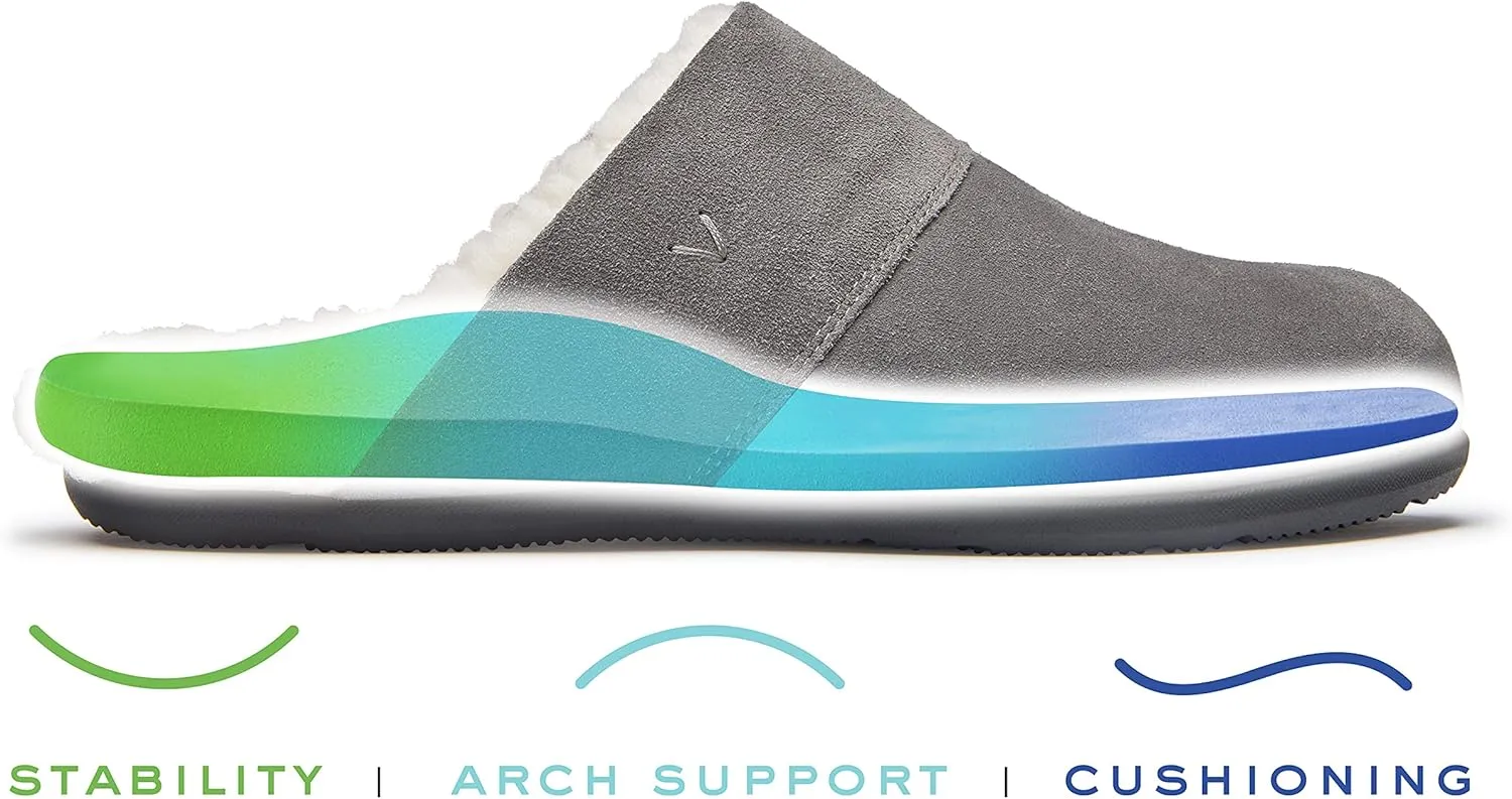 Vionic Men's Bridges Alfons Mule Sipper- Comfortable Spa House Slippers That Includes an Orthotic Insole and Cushioned Outsole for Arch Support, Soft House Shoes for Men