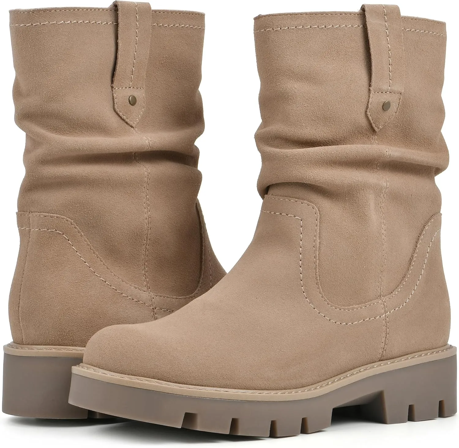 WHITE MOUNTAIN Women's Shoes Glean Lug Sole Mid Calf Boot