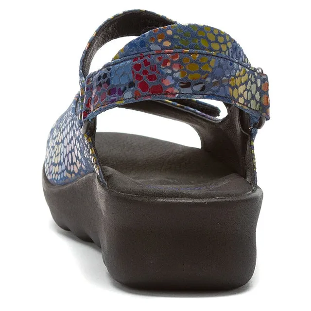 Wolky Pichu Sandal Jeans Blue Multi Color Fantasy (Women's)
