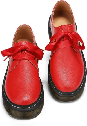Women Lace-up Platform Chunky Loafers Classic Lug Sole Oxford Shoes Business Work Office Dress Shoes