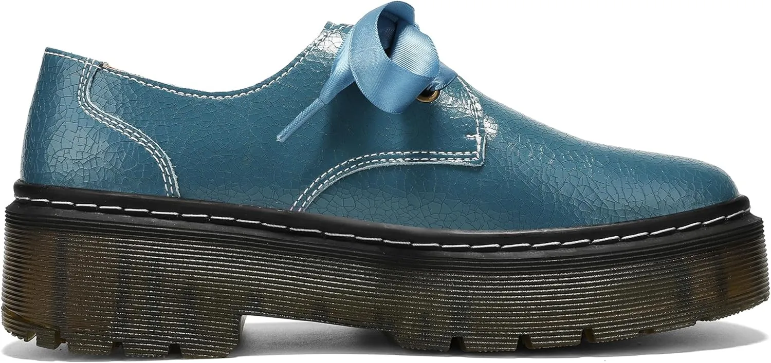 Women Lace-up Platform Chunky Loafers Classic Lug Sole Oxford Shoes Business Work Office Dress Shoes