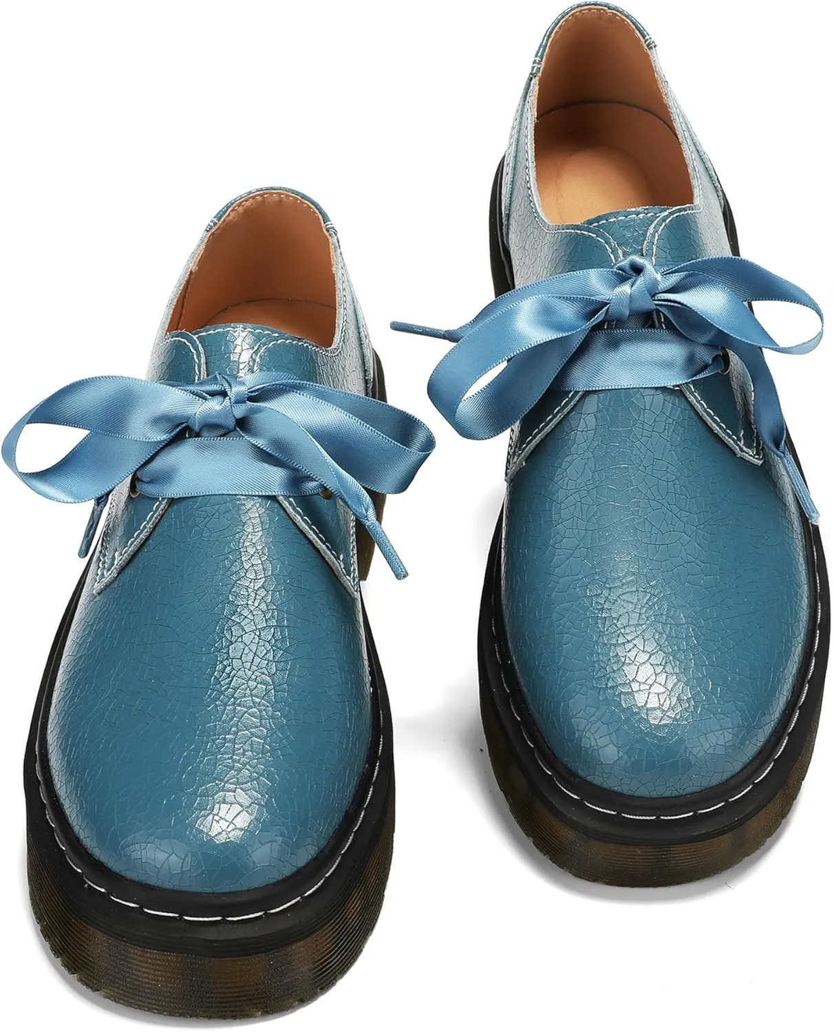Women Lace-up Platform Chunky Loafers Classic Lug Sole Oxford Shoes Business Work Office Dress Shoes