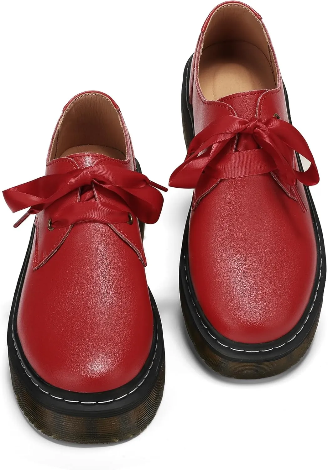 Women Lace-up Platform Chunky Loafers Classic Lug Sole Oxford Shoes Business Work Office Dress Shoes