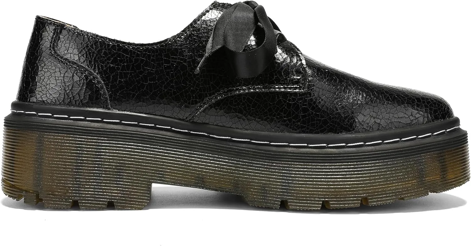 Women Lace-up Platform Chunky Loafers Classic Lug Sole Oxford Shoes Business Work Office Dress Shoes