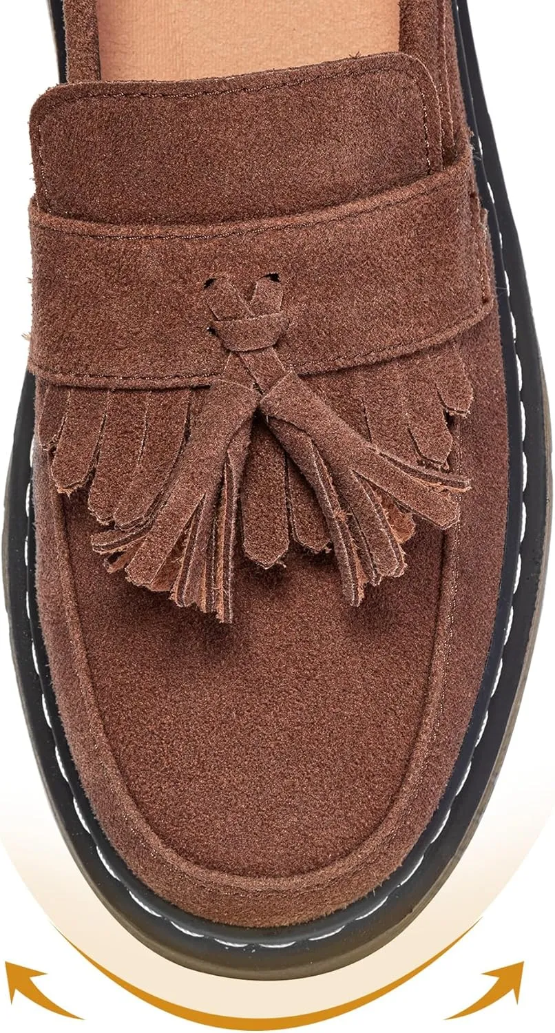 Women's Classic Penny Loafer Platform Chunky Heel Loafer for Women Comfortable Womens Business Casual Shoes