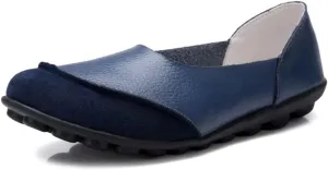 Women's Cowhide Leather Loafers Flats Moccasins Slip-On