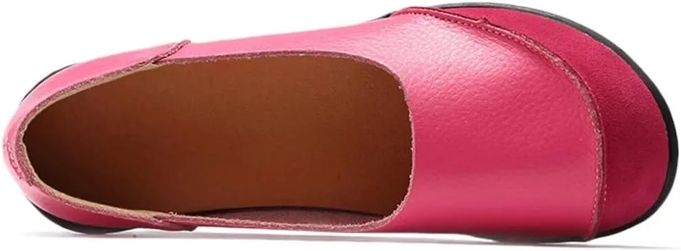 Women's Cowhide Leather Loafers Flats Moccasins Slip-On