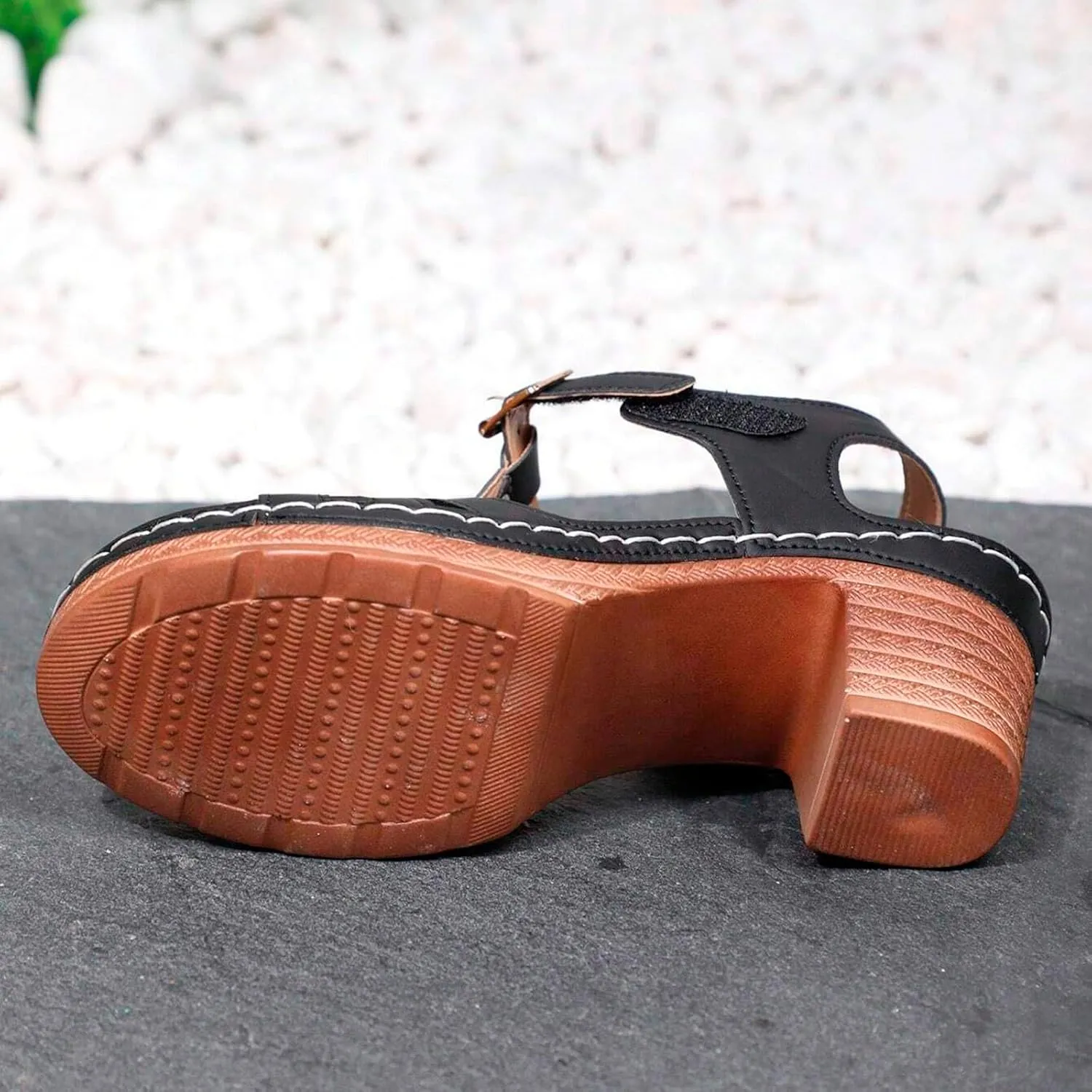 Women's Heeled Sandals Chunky Block Mid Heels Open Toe Ankle Strap Slides Summer Mules for Women 2025 Comfortable Walking Slip On Heel Clogs Fashion Dress Shoes Casual Slippers