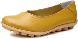 Women's Leather Shoes Loafers Slip-Ons Flats Casual Walking Driving