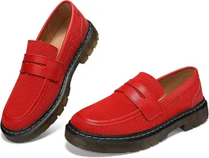 Women's Mesh Penny Loafers Breathable Knitted Flat Shoes Comfortable & Lightweight Slip-Ons