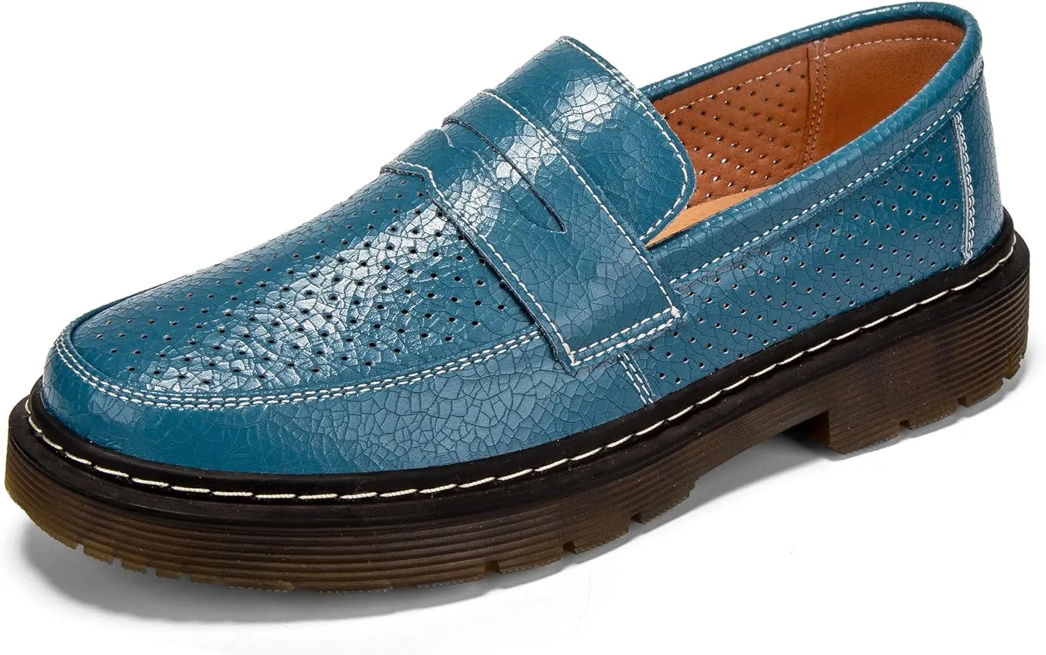 Women's Penny Loafers Breathable Perforated Loafers for Women