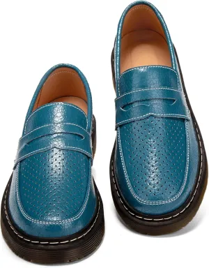 Women's Penny Loafers Breathable Perforated Loafers for Women